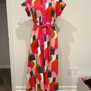 Boden Pink and Orange Maxi Dress
